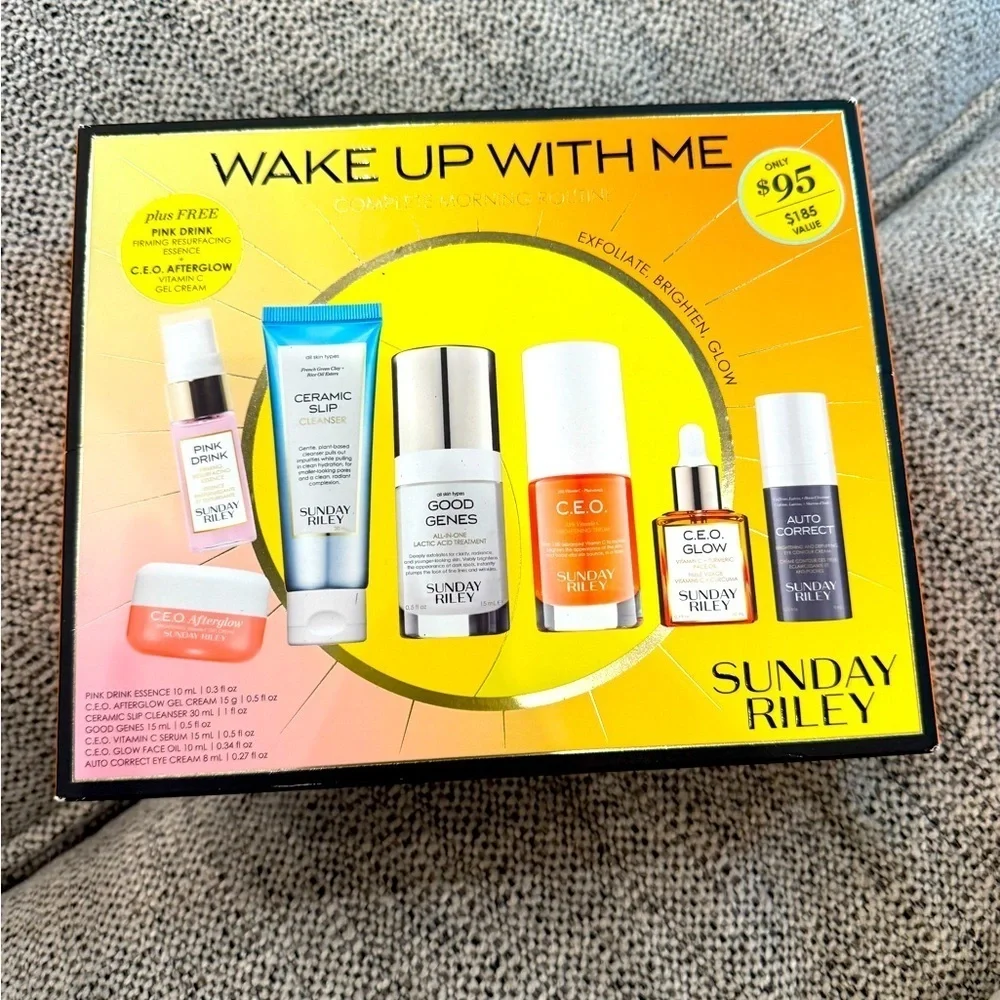 SUNDAY RILEY Wake Up With Me Skincare Set EMPTY BOX- no products inside - AM set